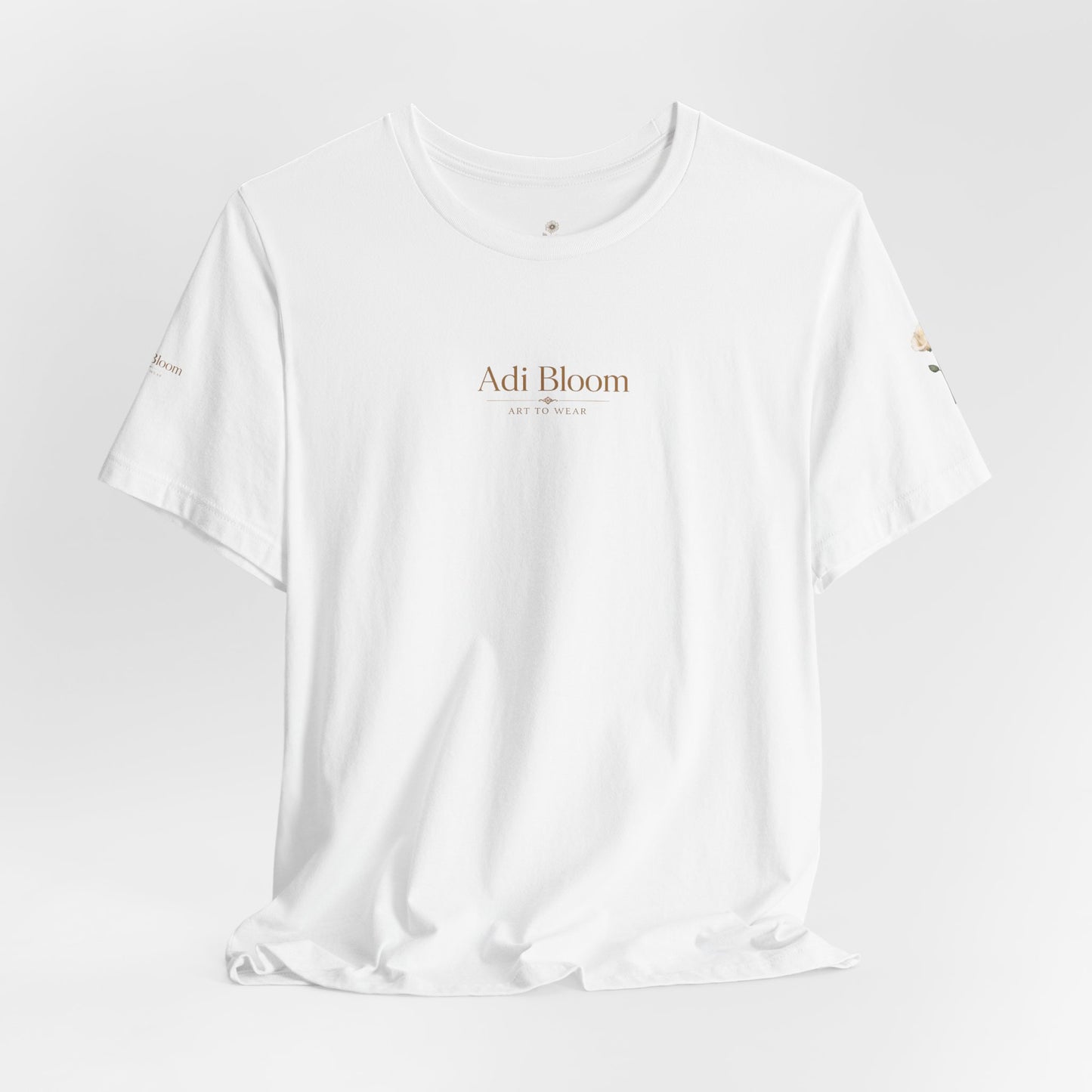 Bloom Rose Graphic Tee — Minimal Floral Back Print T-Shirt