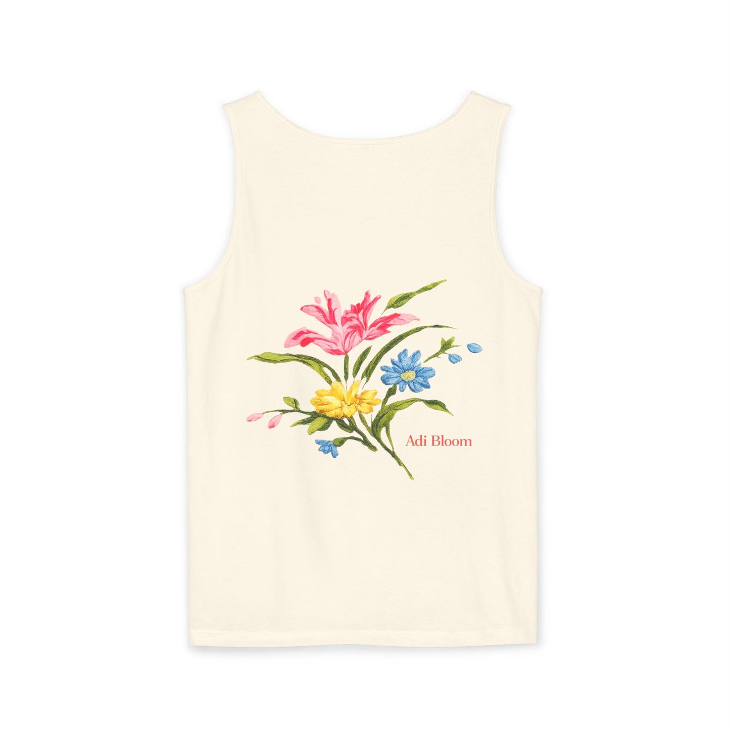 Wild Bloom Tank — Floral "Adi Bloom" Garment-Dyed Tank Top