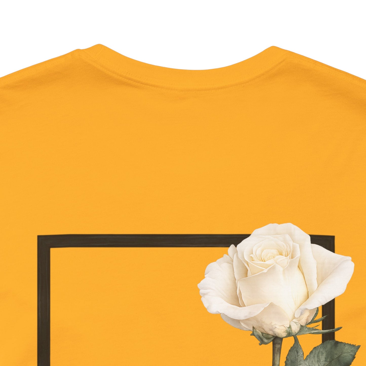 Bloom Rose Graphic Tee — Minimal Floral Back Print T-Shirt