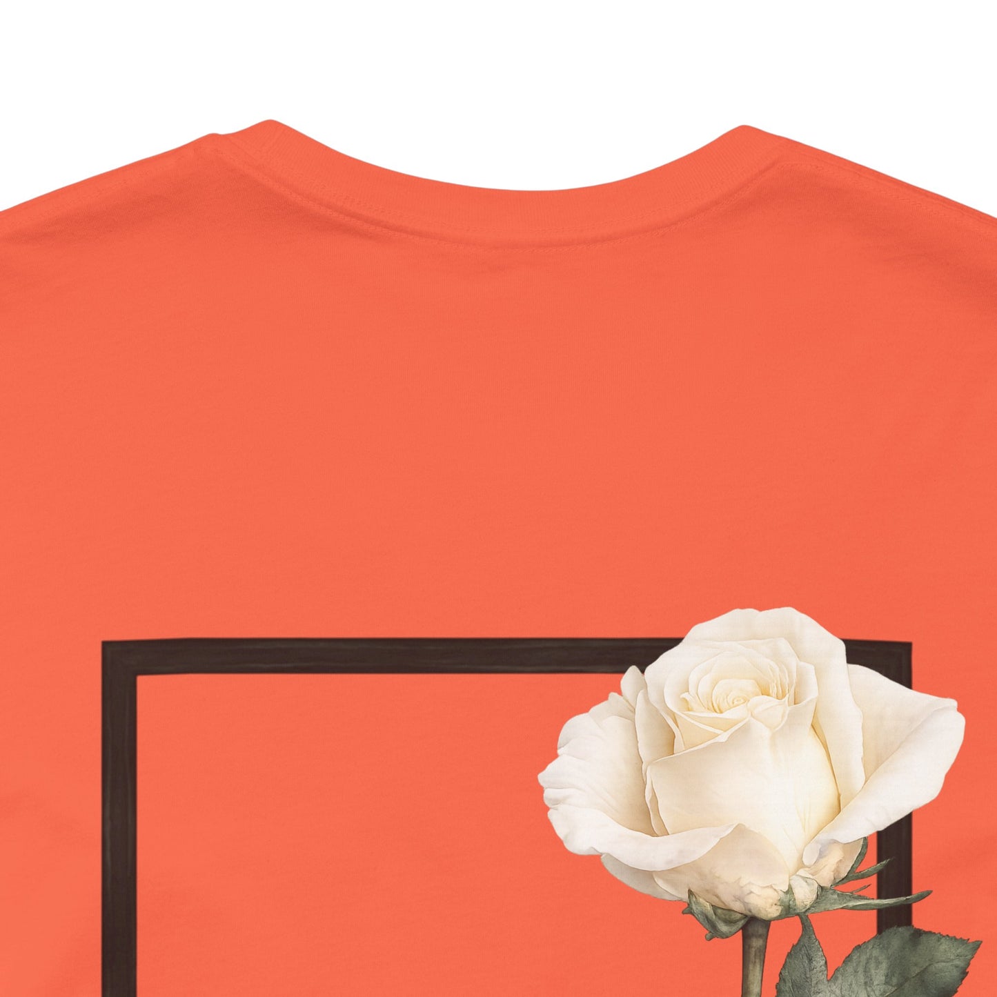 Bloom Rose Graphic Tee — Minimal Floral Back Print T-Shirt