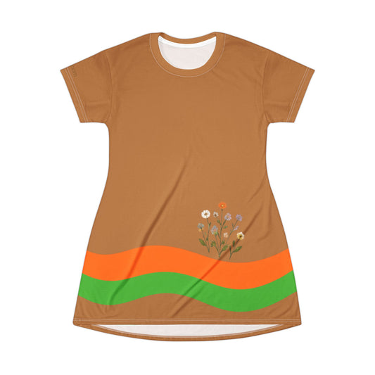 Retro Riviera Bloom T-Shirt Dress — Adi Bloom