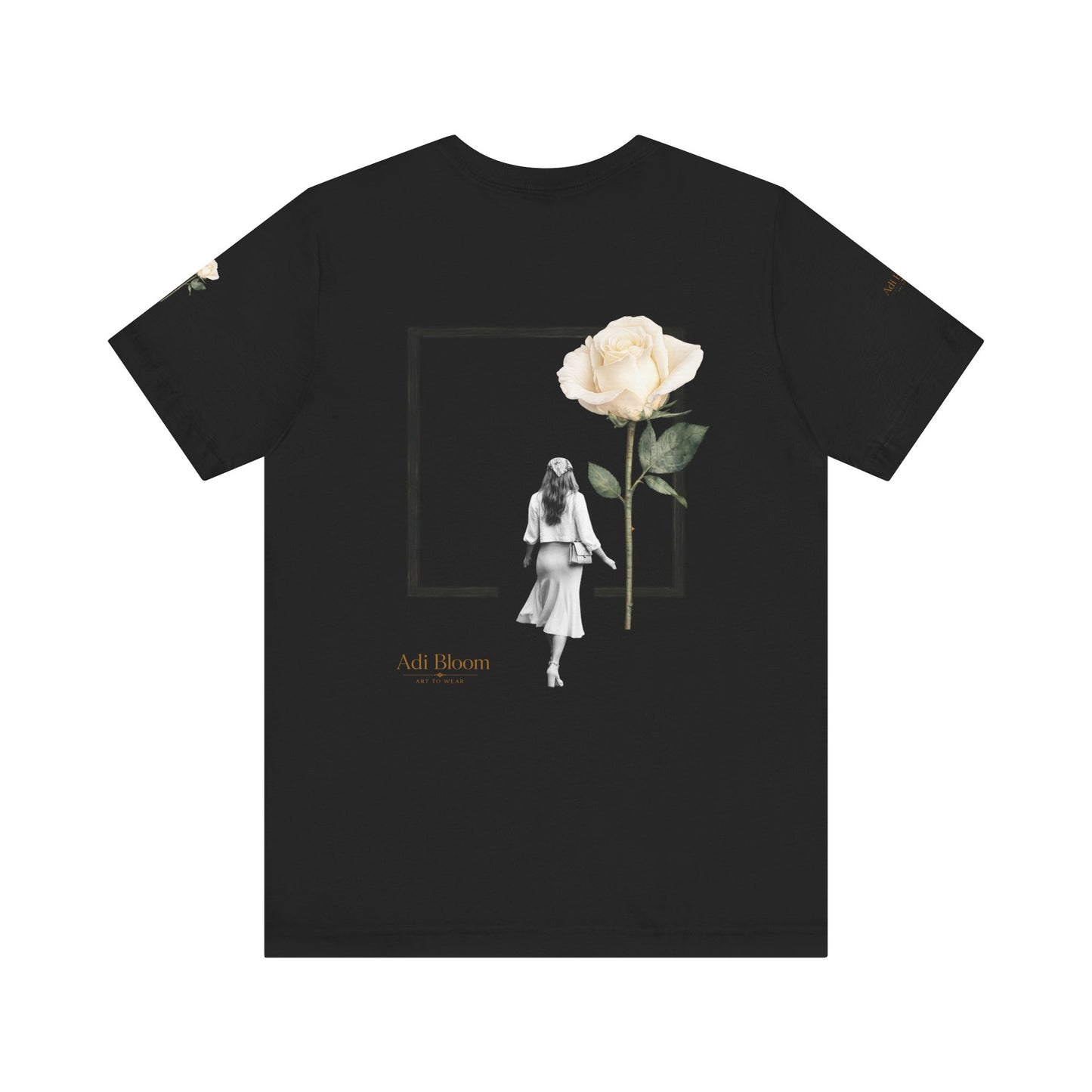 Bloom Rose Graphic Tee — Minimal Floral Back Print T-Shirt