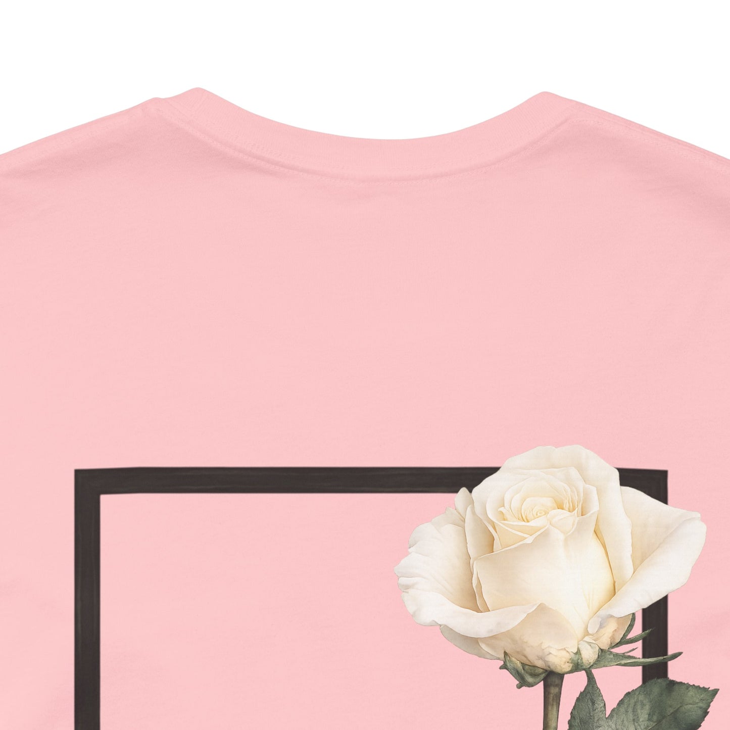 Bloom Rose Graphic Tee — Minimal Floral Back Print T-Shirt