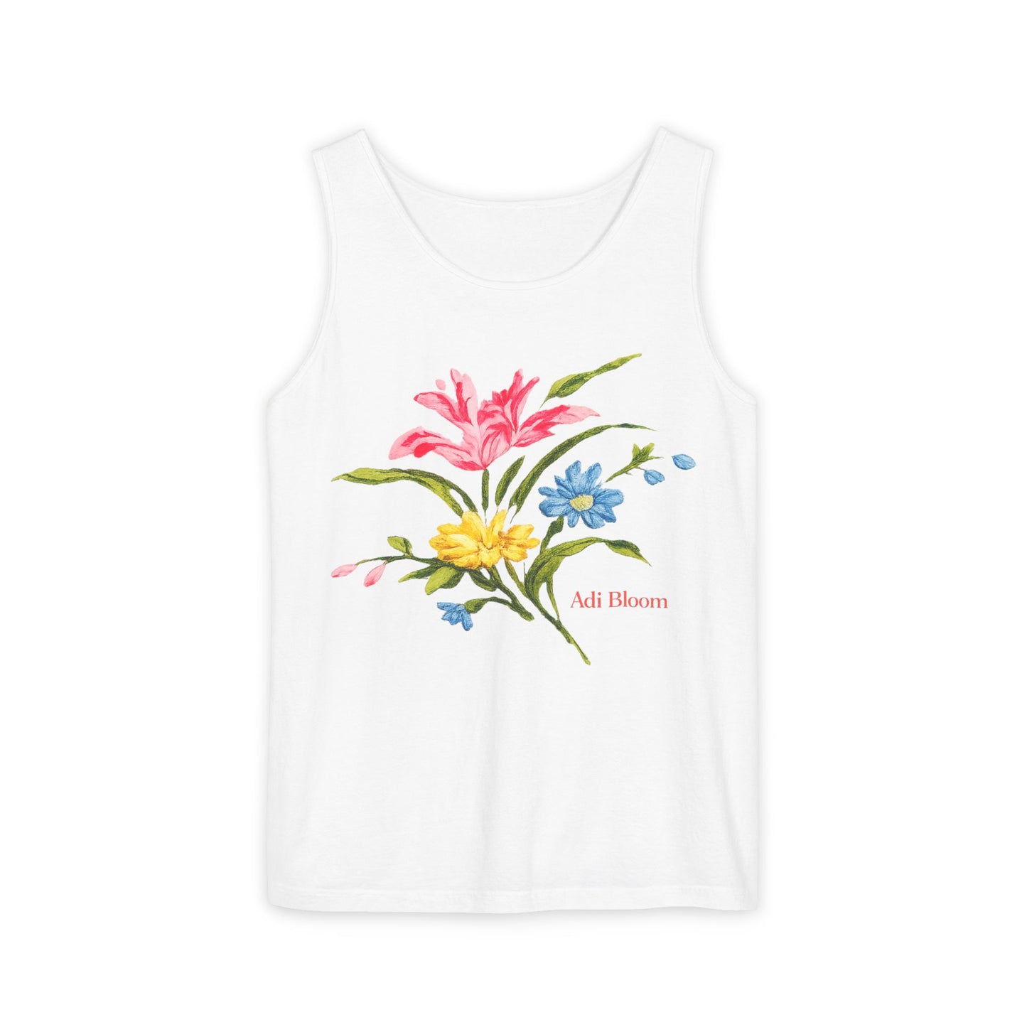 Wild Bloom Tank — Floral "Adi Bloom" Garment-Dyed Tank Top