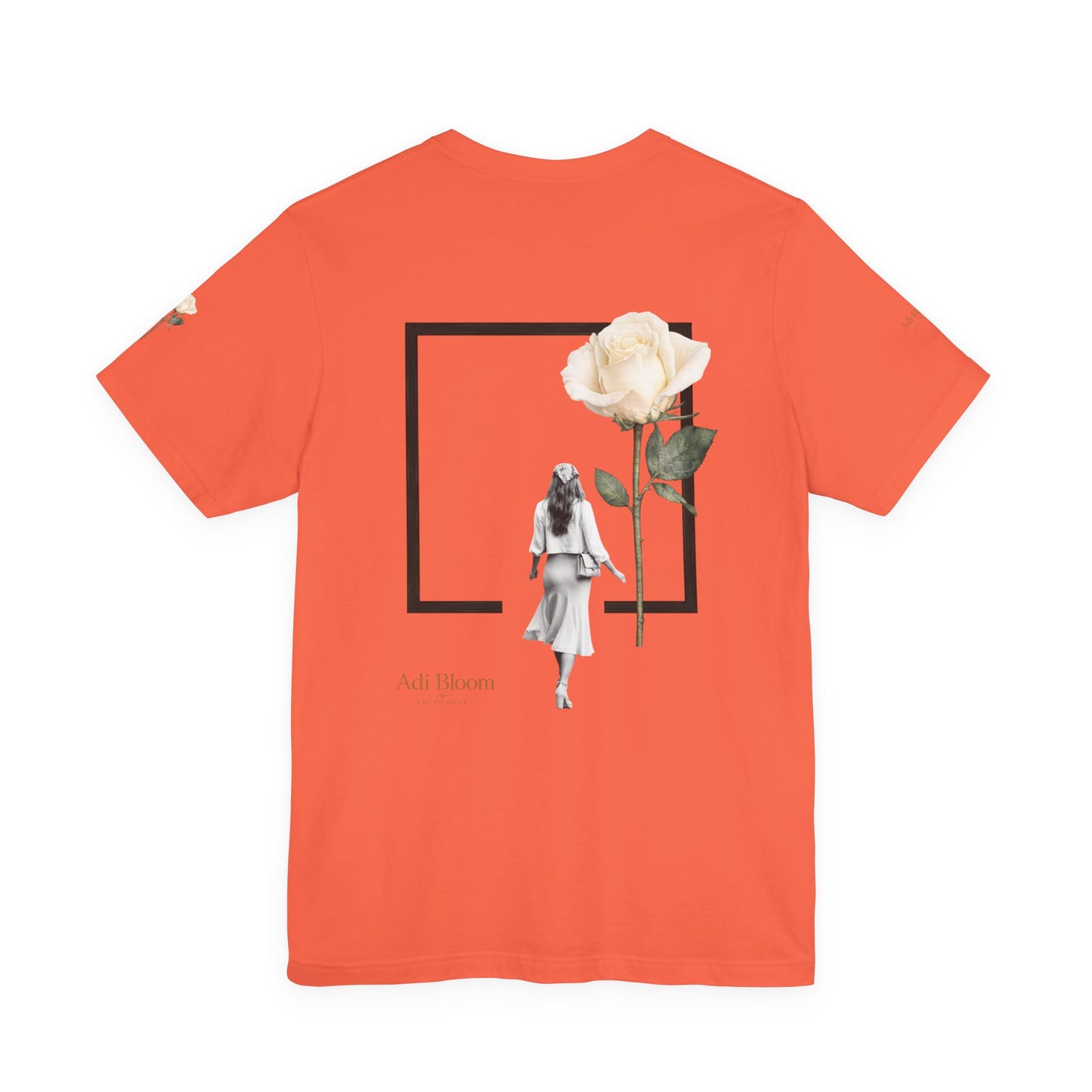 Bloom Rose Graphic Tee — Minimal Floral Back Print T-Shirt