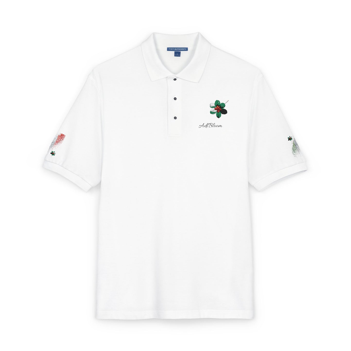 Embroidered Italian Rose Polo Shirt — Adi Bloom