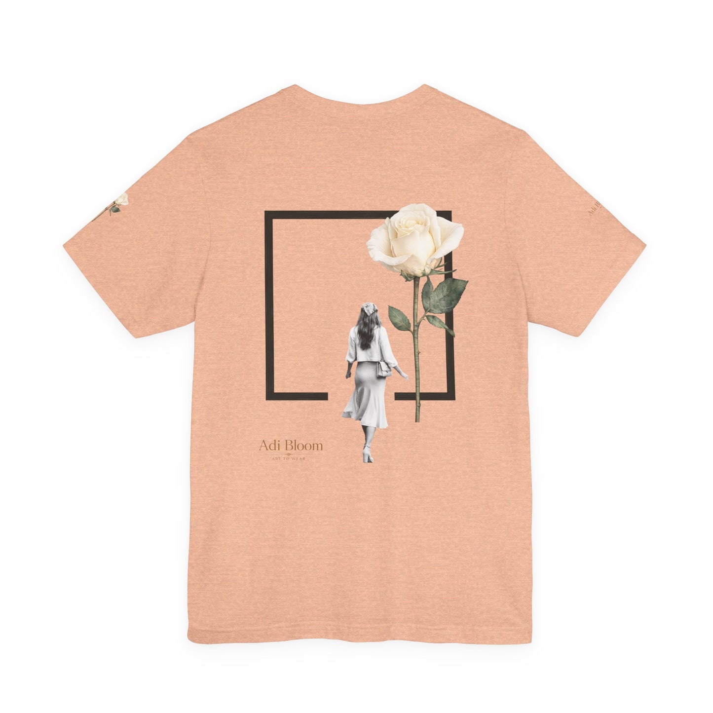 Bloom Rose Graphic Tee — Minimal Floral Back Print T-Shirt