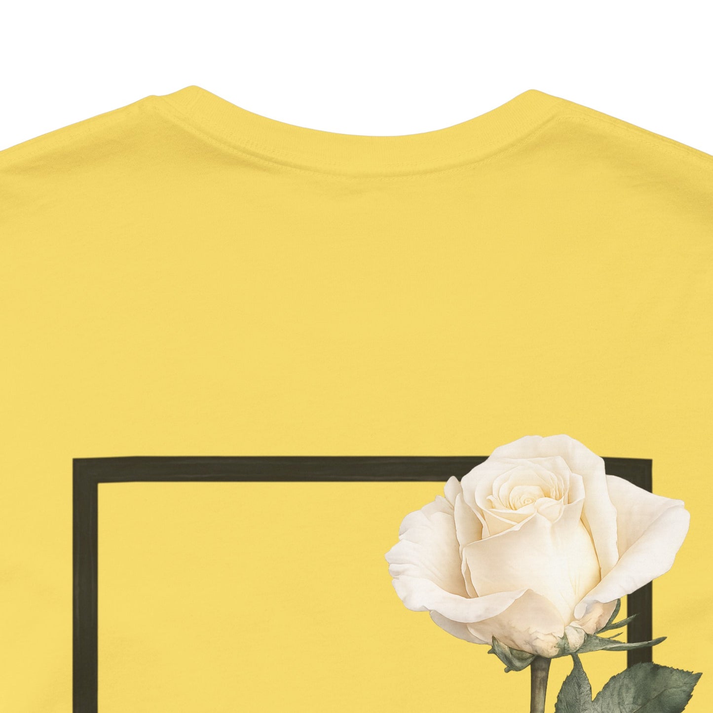 Bloom Rose Graphic Tee — Minimal Floral Back Print T-Shirt