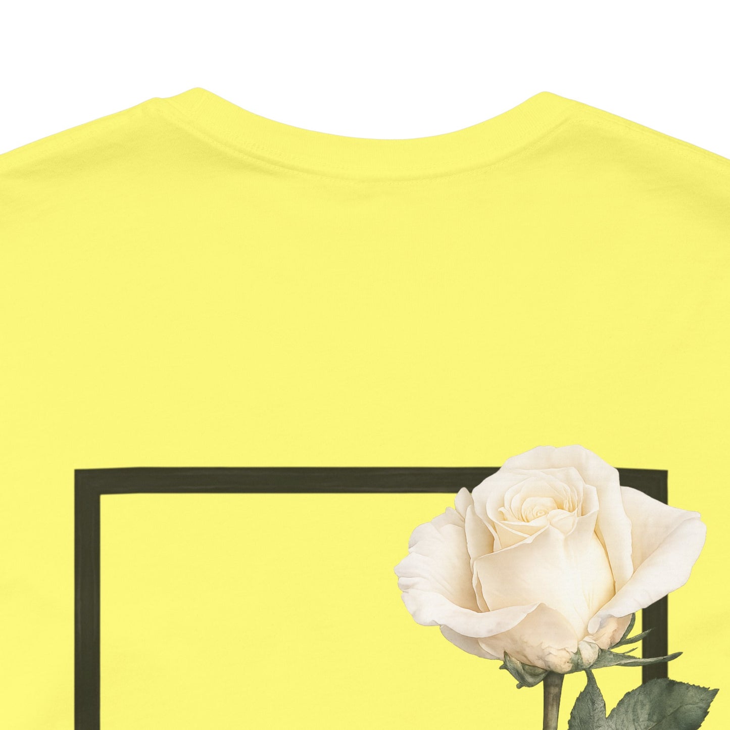 Bloom Rose Graphic Tee — Minimal Floral Back Print T-Shirt