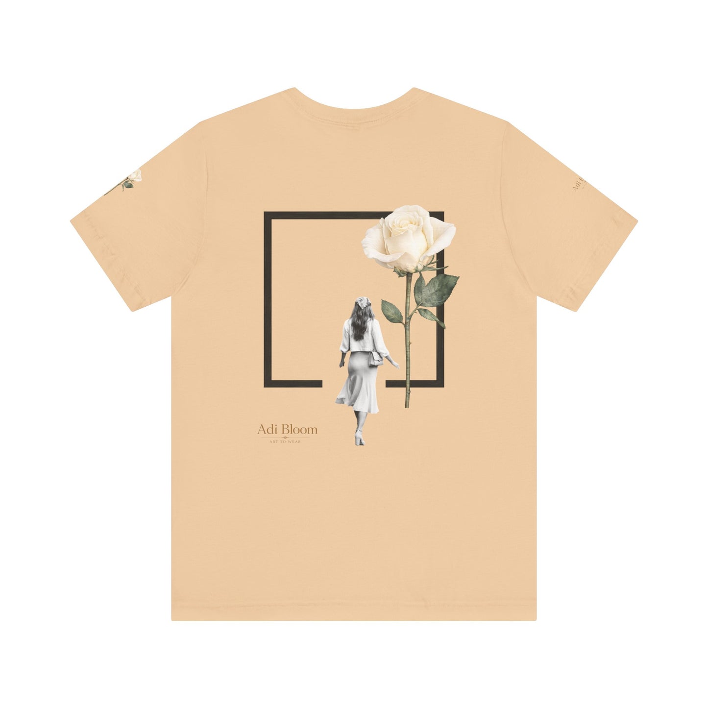 Bloom Rose Graphic Tee — Minimal Floral Back Print T-Shirt