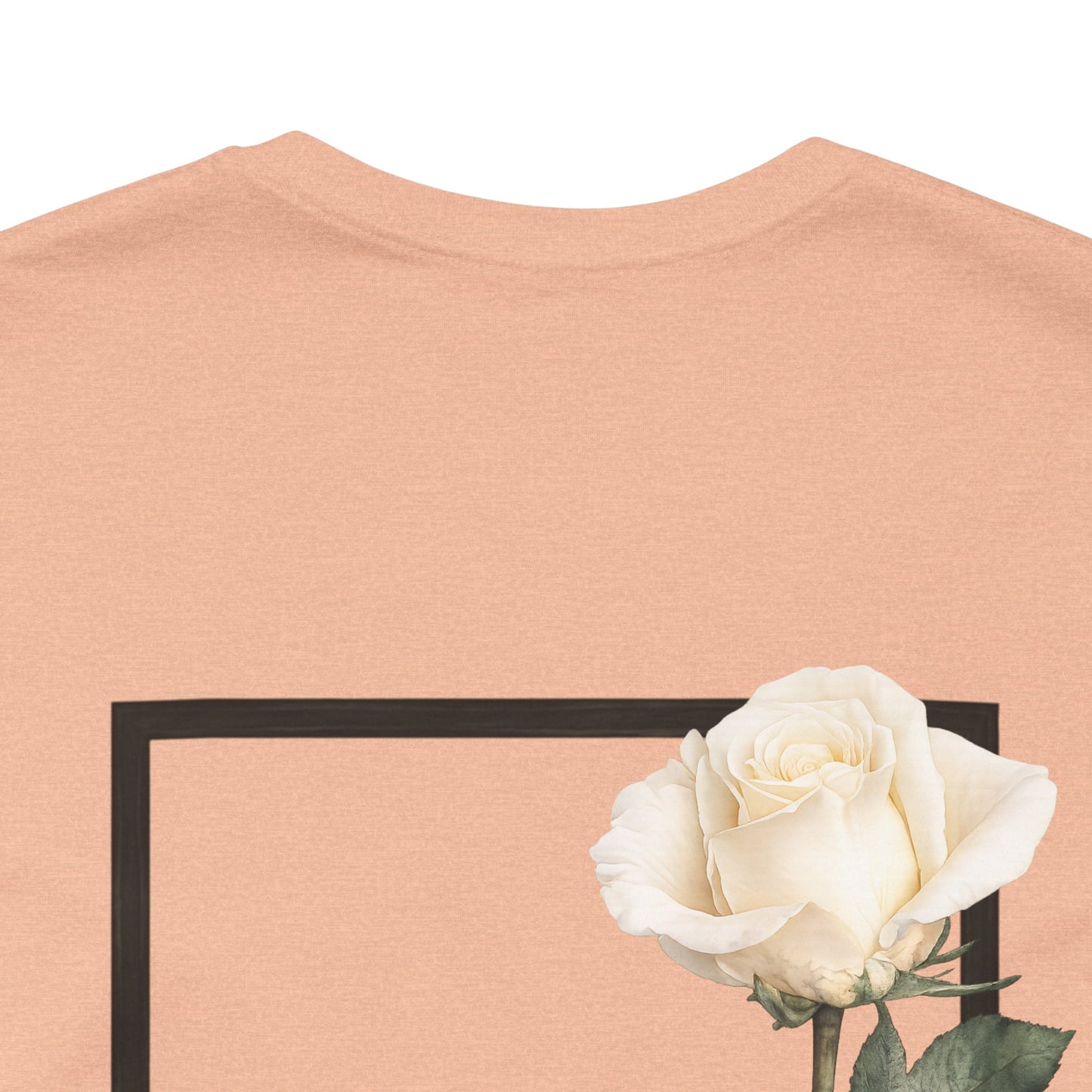 Bloom Rose Graphic Tee — Minimal Floral Back Print T-Shirt
