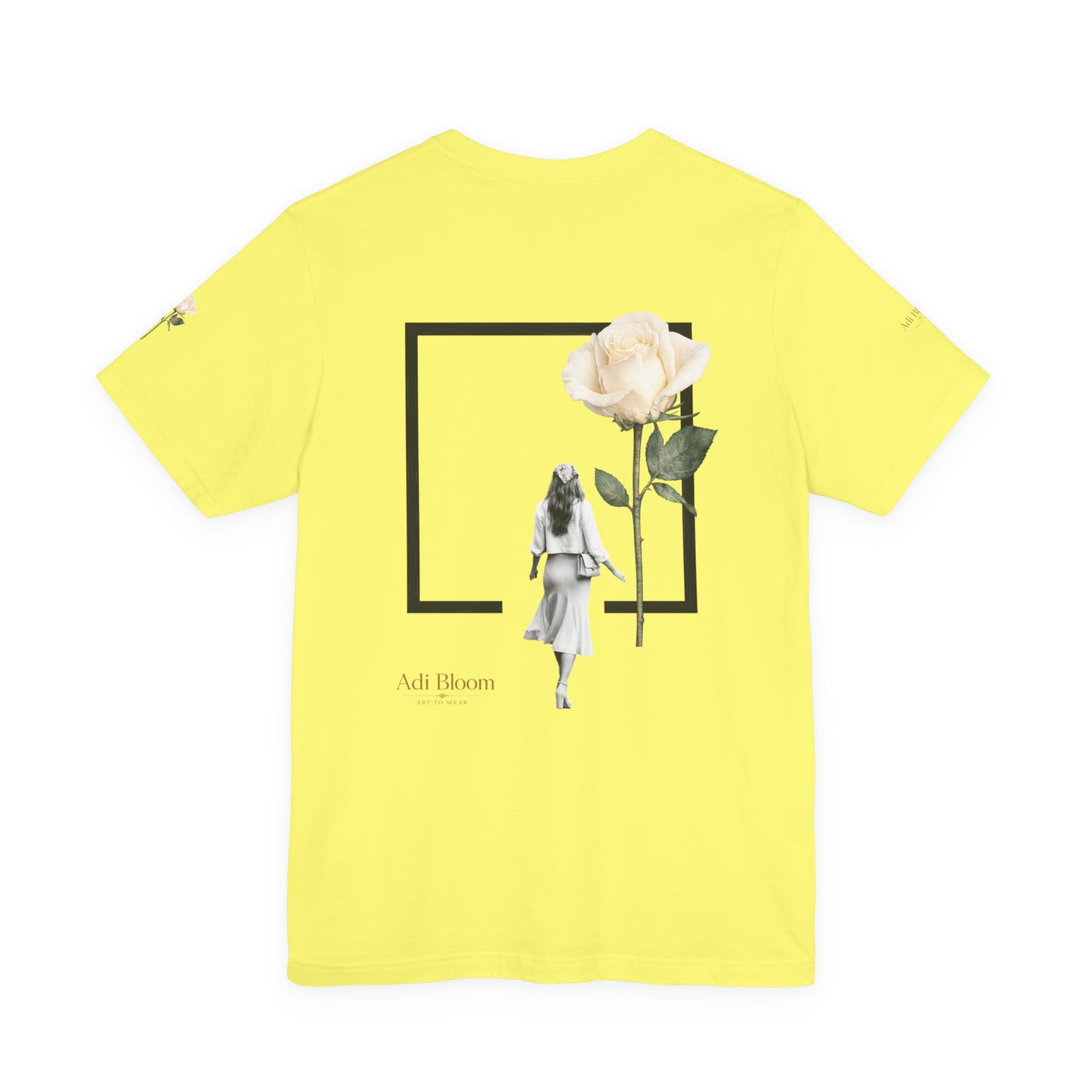 Bloom Rose Graphic Tee — Minimal Floral Back Print T-Shirt