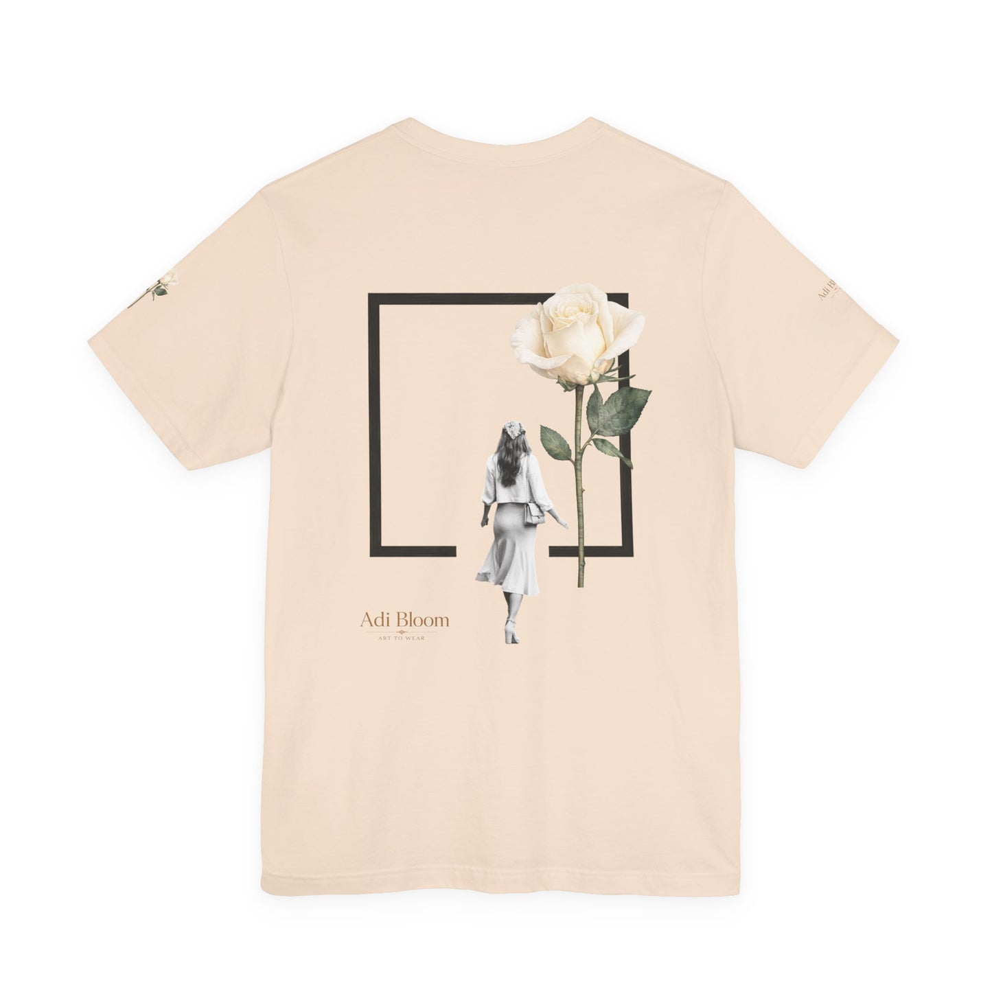 Bloom Rose Graphic Tee — Minimal Floral Back Print T-Shirt