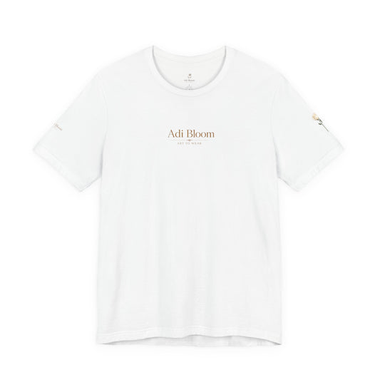 Bloom Rose Graphic Tee — Minimal Floral Back Print T-Shirt