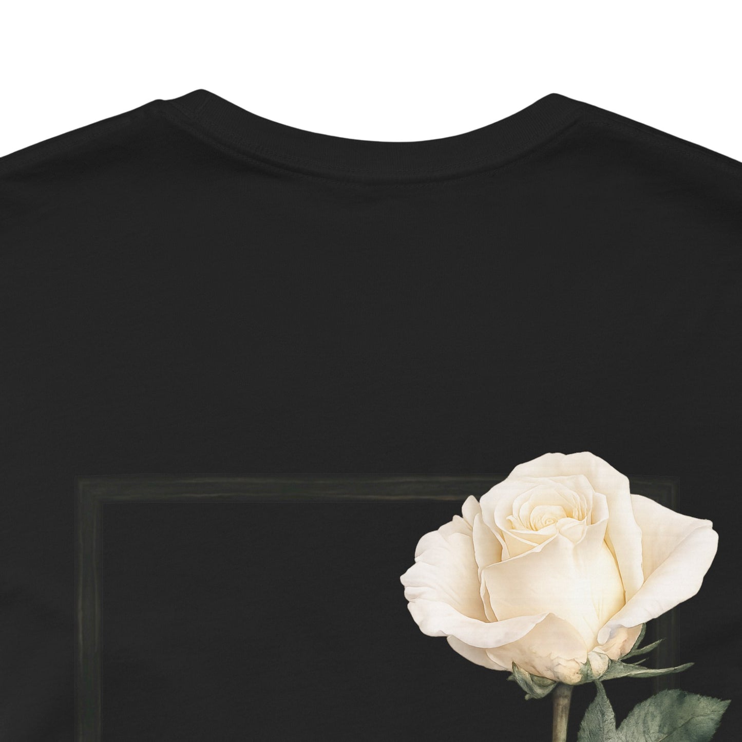Bloom Rose Graphic Tee — Minimal Floral Back Print T-Shirt