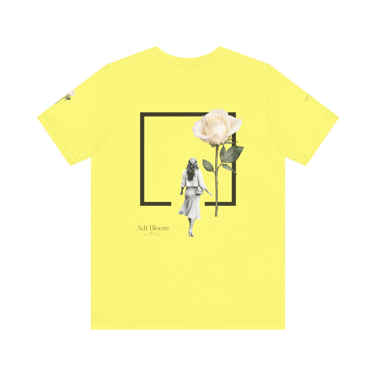 Bloom Rose Graphic Tee — Minimal Floral Back Print T-Shirt