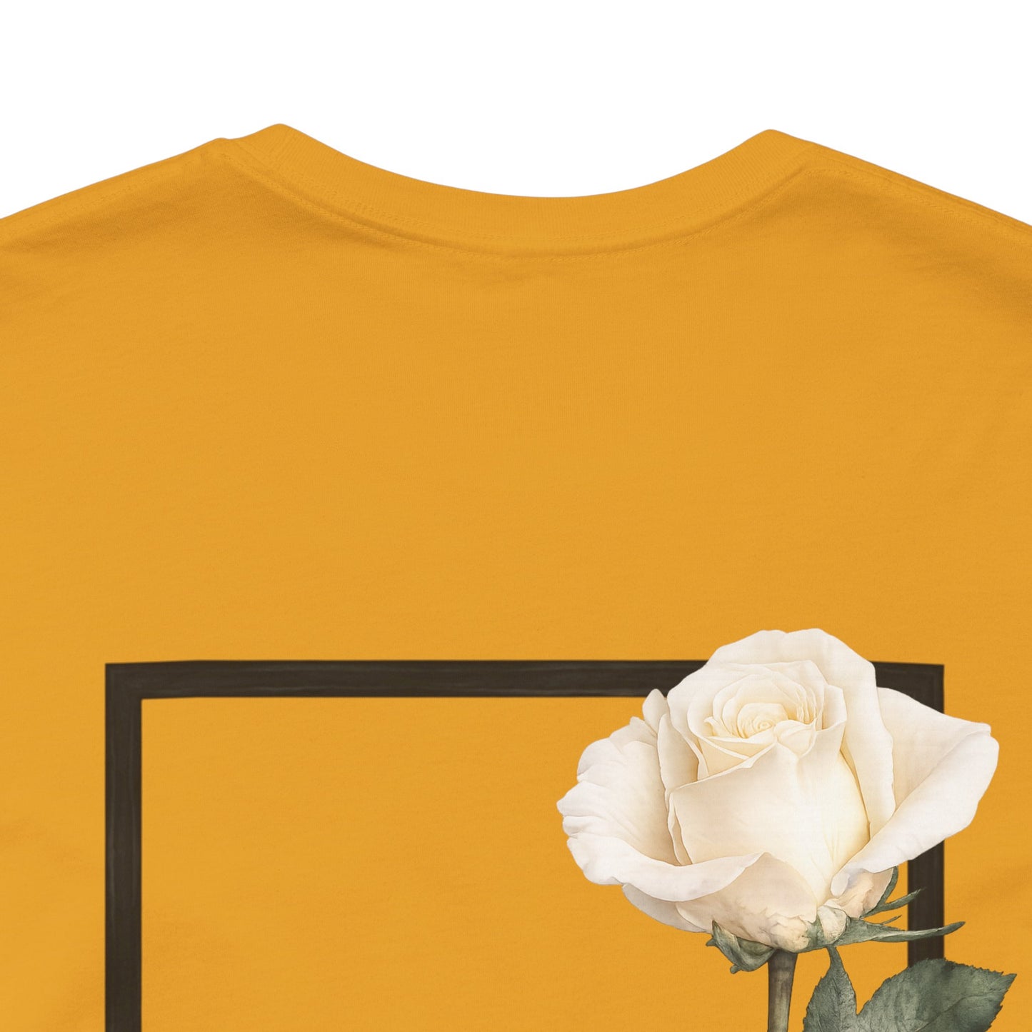 Bloom Rose Graphic Tee — Minimal Floral Back Print T-Shirt