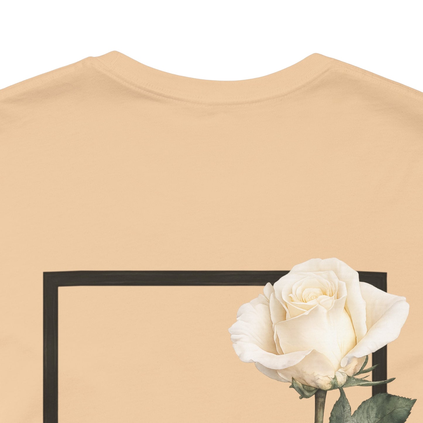 Bloom Rose Graphic Tee — Minimal Floral Back Print T-Shirt