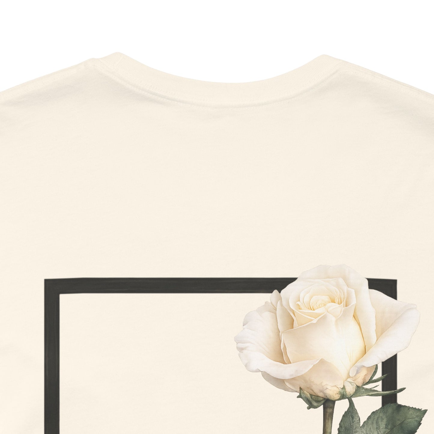 Bloom Rose Graphic Tee — Minimal Floral Back Print T-Shirt
