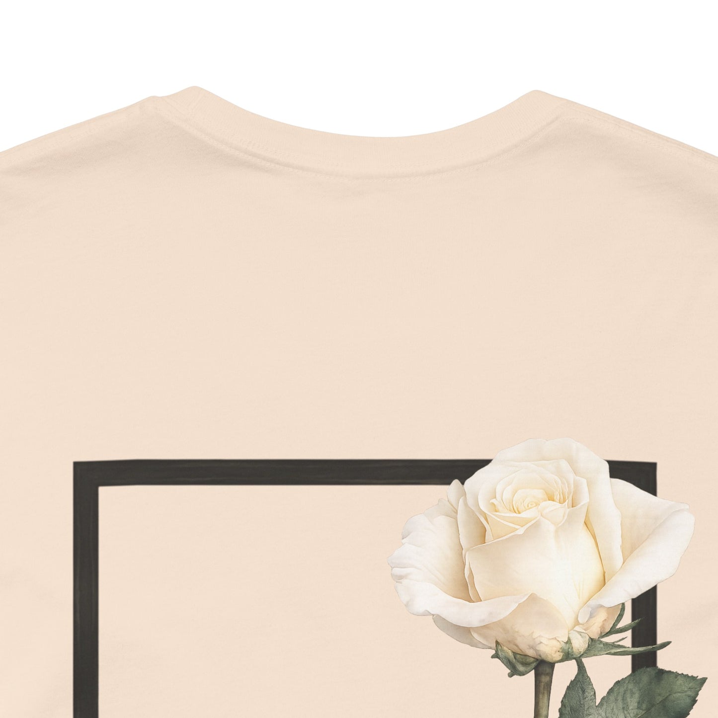 Bloom Rose Graphic Tee — Minimal Floral Back Print T-Shirt