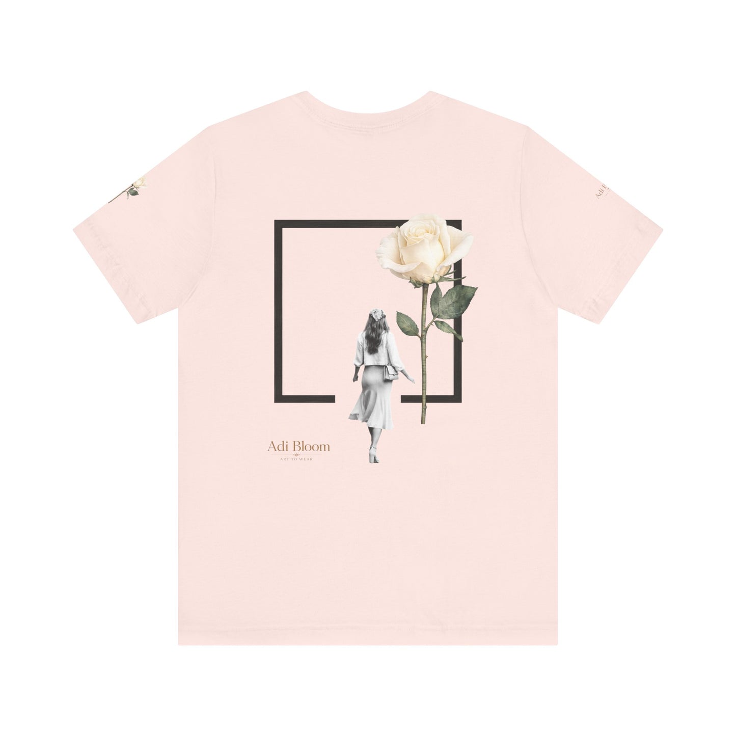Bloom Rose Graphic Tee — Minimal Floral Back Print T-Shirt