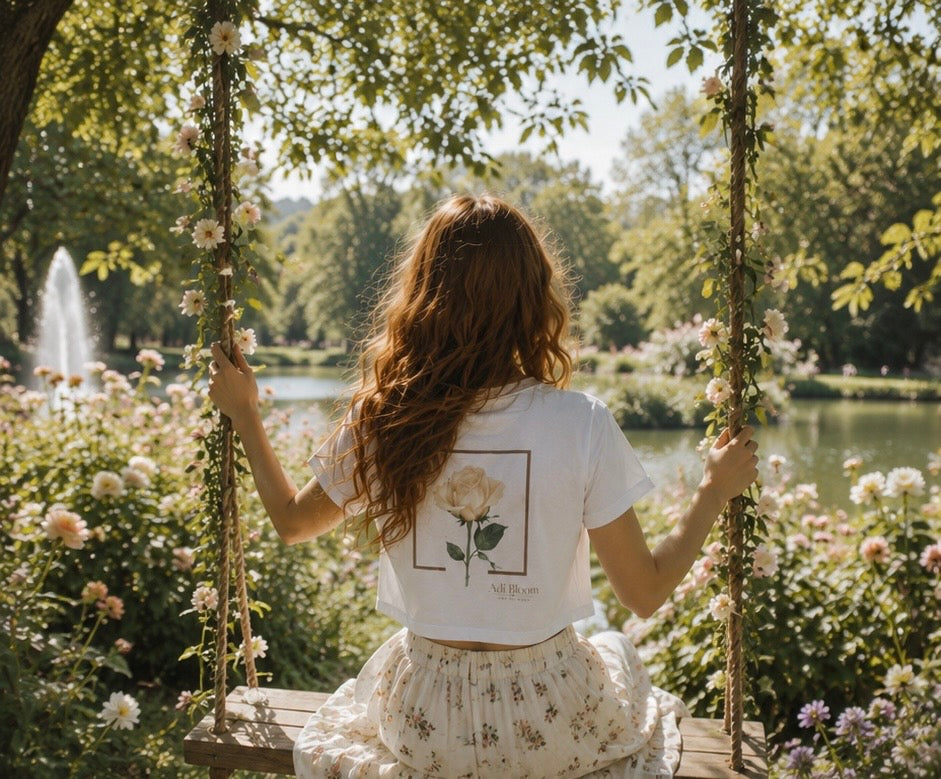 Bloom Rose Women's Crop Tee