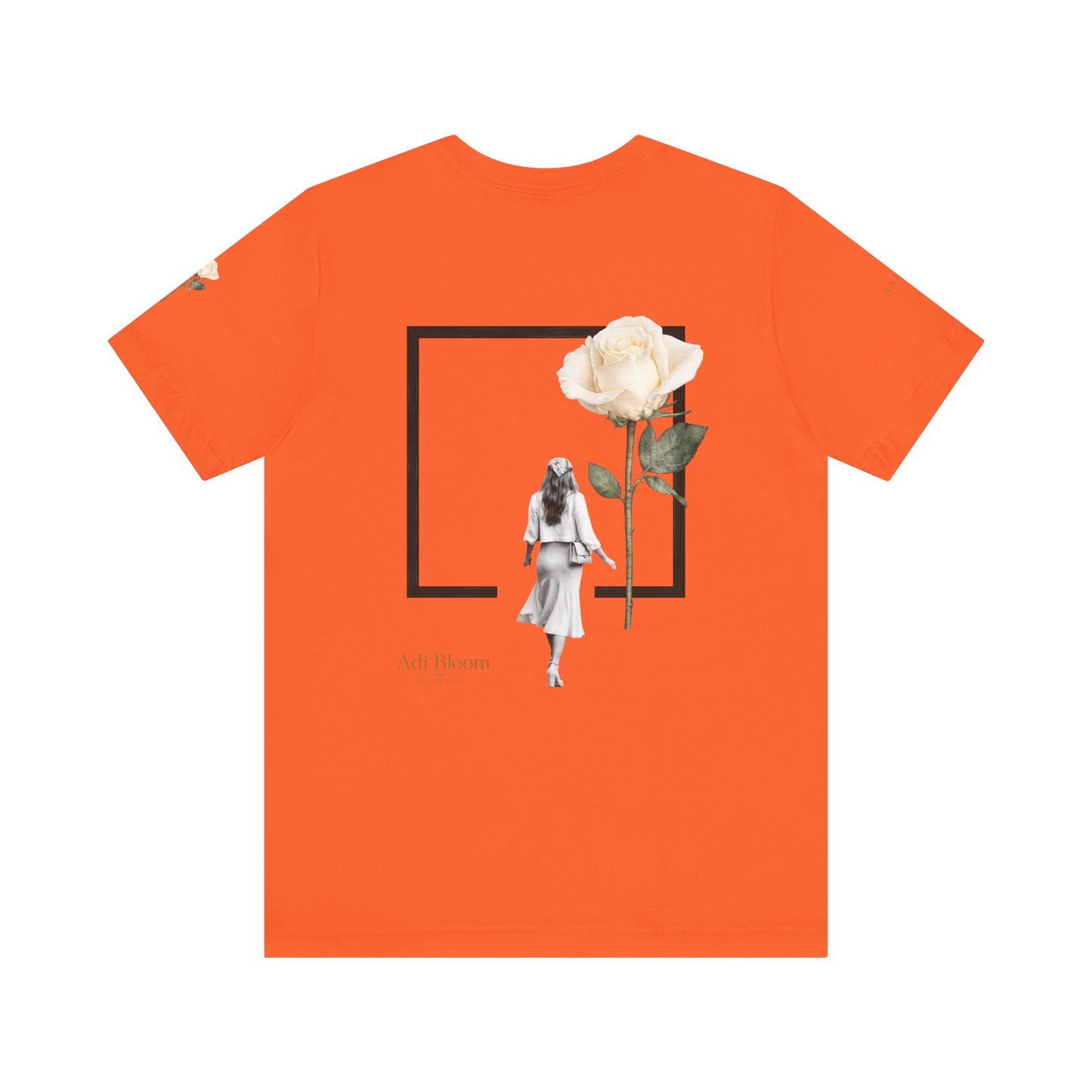 Bloom Rose Graphic Tee — Minimal Floral Back Print T-Shirt
