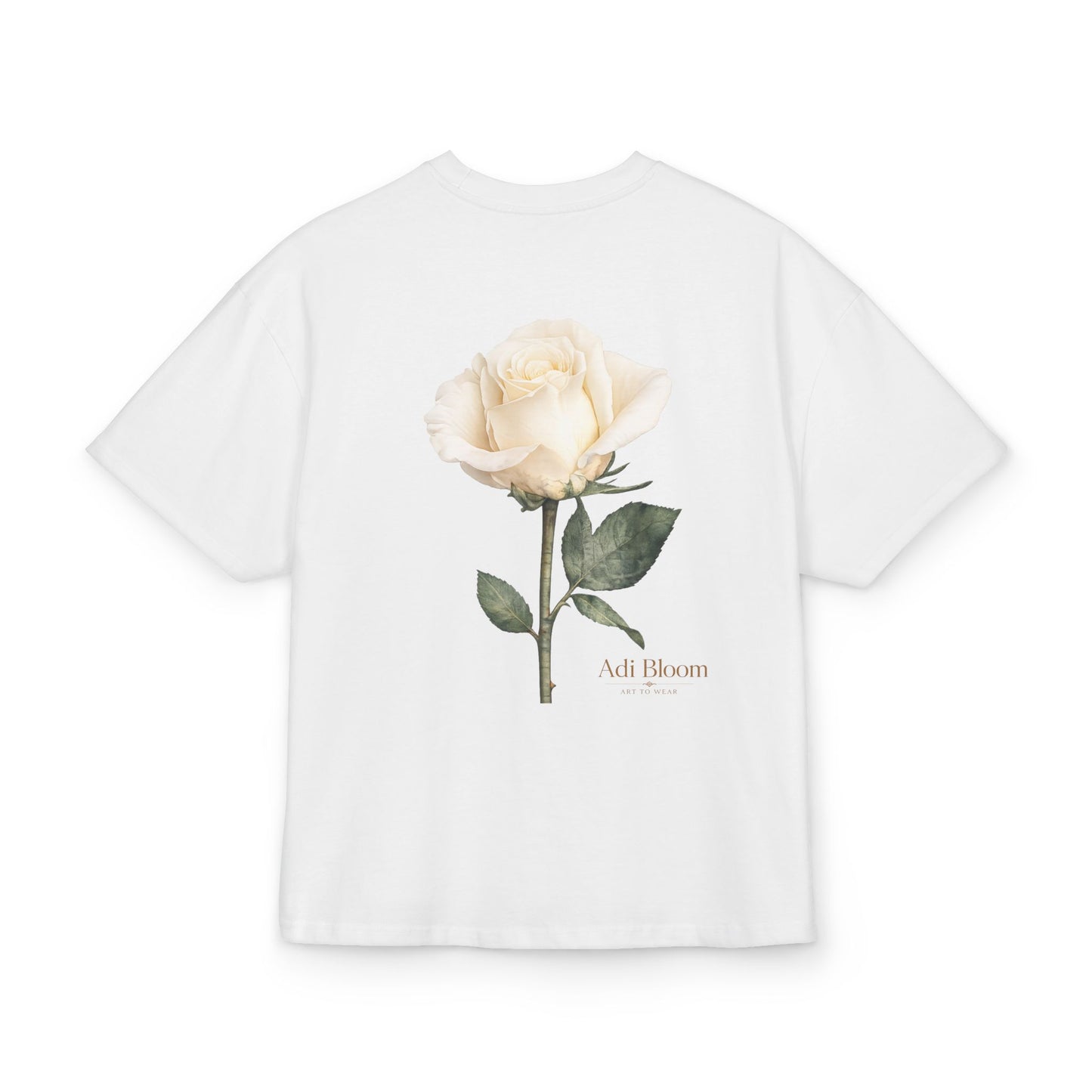 White Rose Minimal Botanical Tee — Adi Bloom