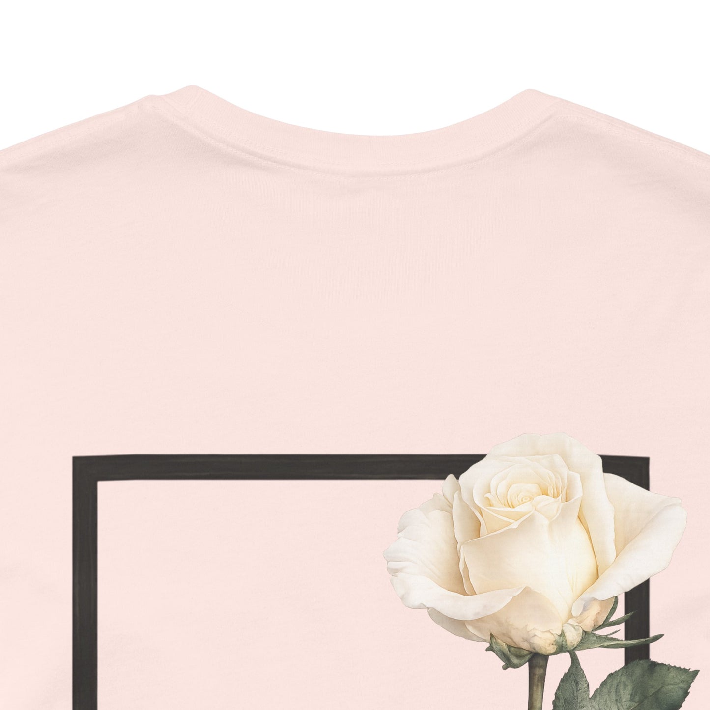 Bloom Rose Graphic Tee — Minimal Floral Back Print T-Shirt