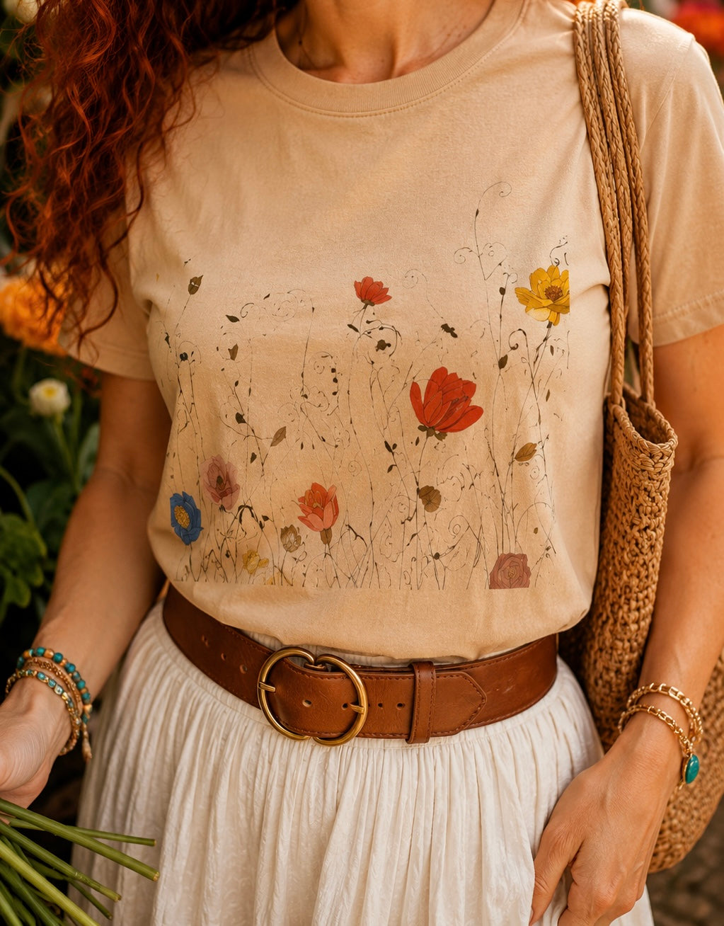 Silent Wildflowers Botanical Art T-Shirt — Adi Bloom