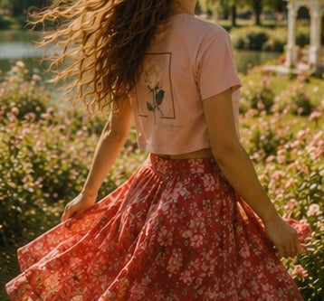 Bloom Rose Women's Crop Tee