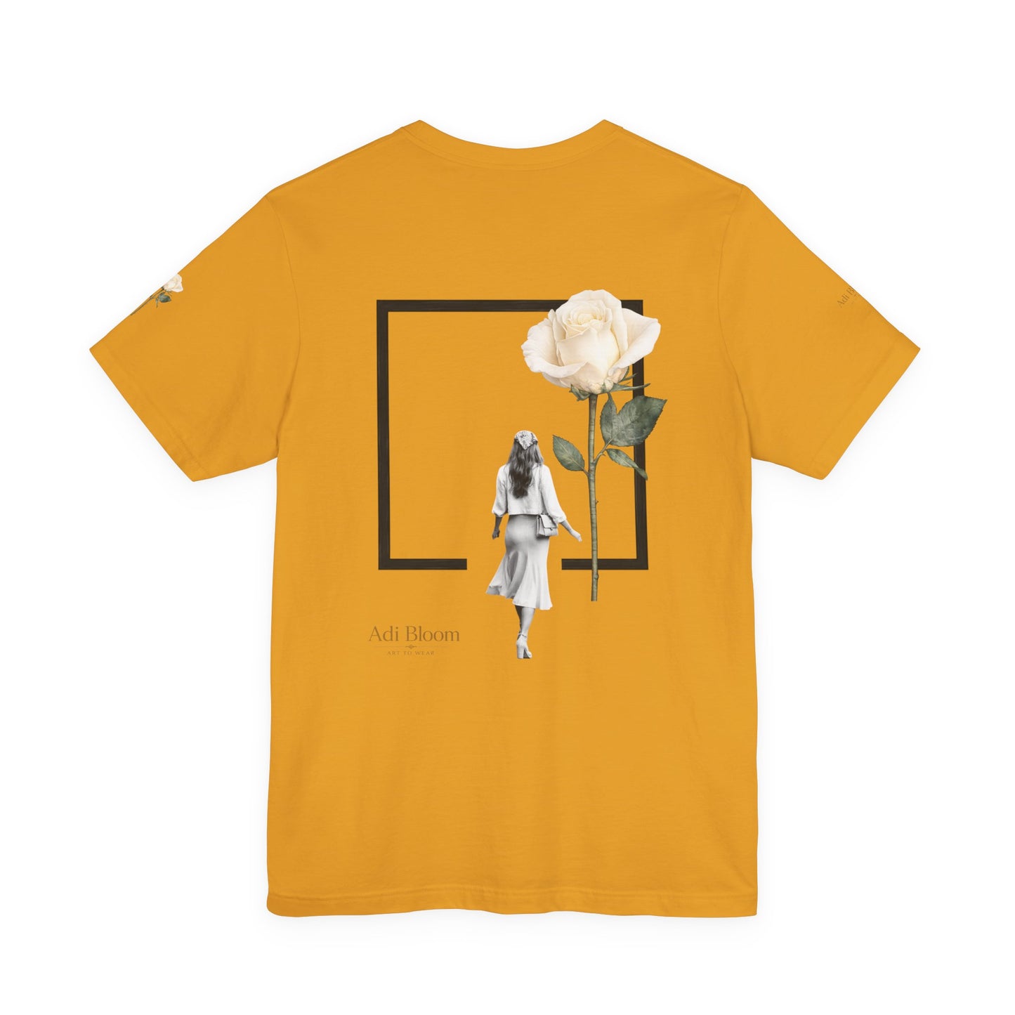 Bloom Rose Graphic Tee — Minimal Floral Back Print T-Shirt