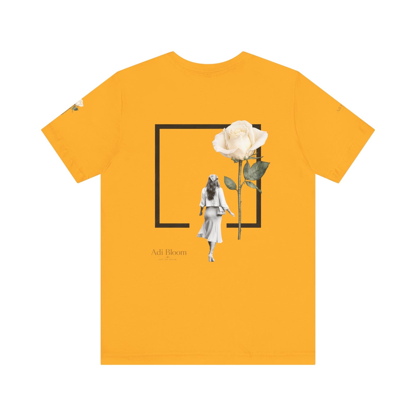 Bloom Rose Graphic Tee — Minimal Floral Back Print T-Shirt