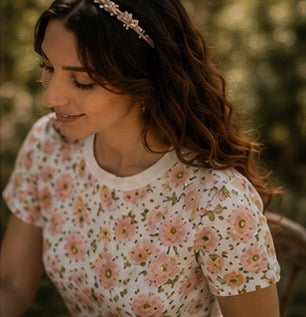 Blush Garden Crop Tee—Adi Bloom