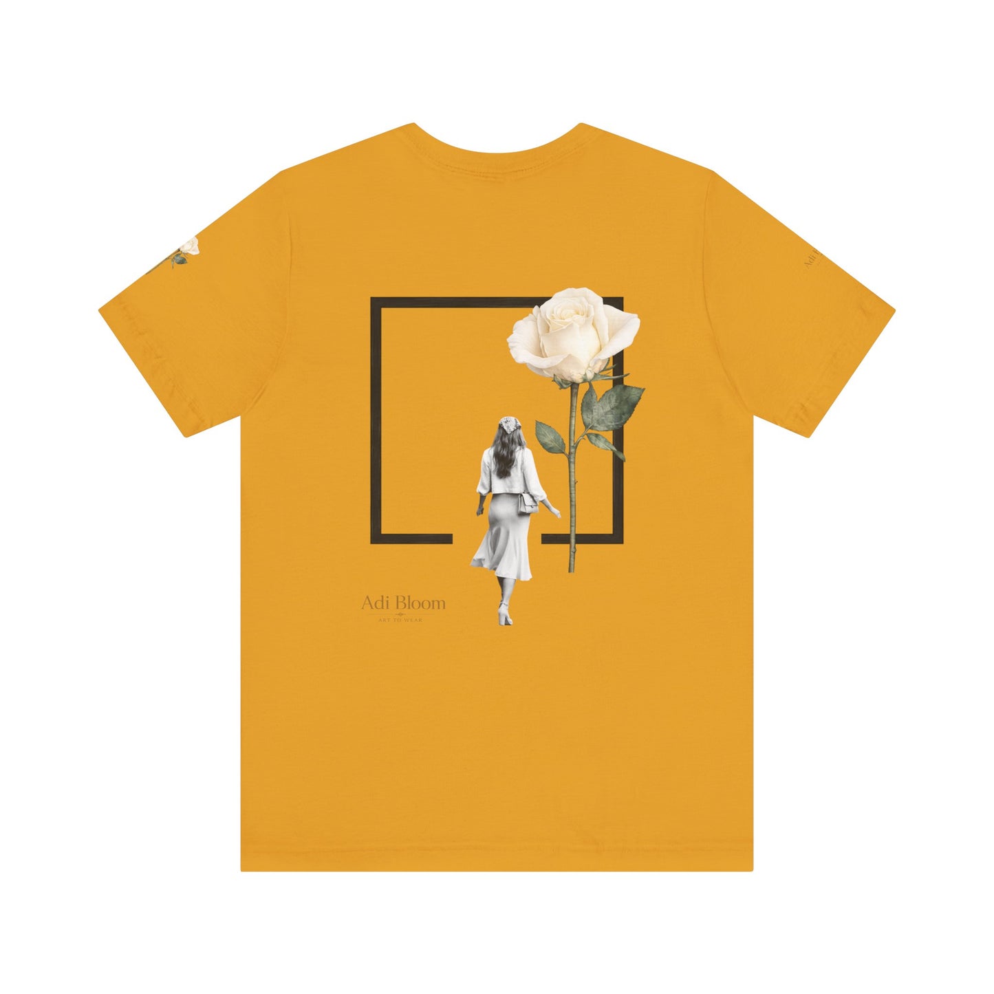 Bloom Rose Graphic Tee — Minimal Floral Back Print T-Shirt