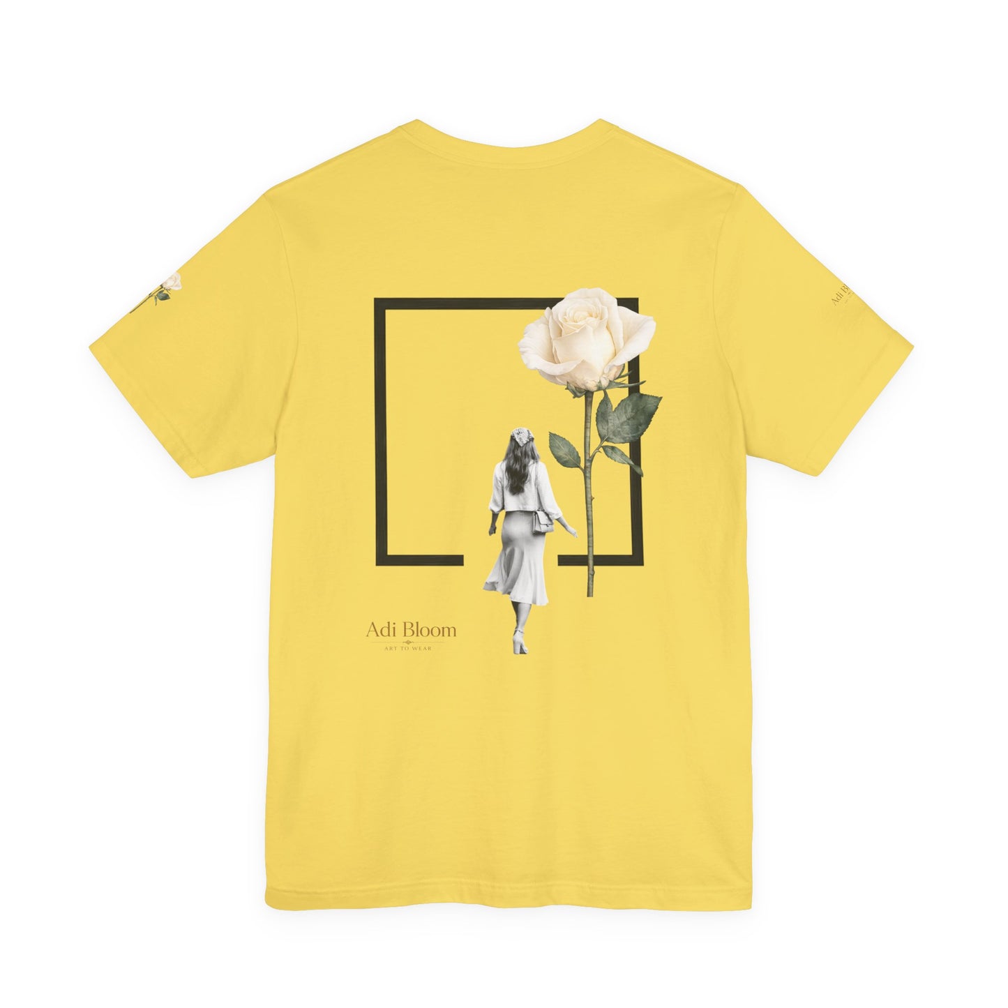 Bloom Rose Graphic Tee — Minimal Floral Back Print T-Shirt