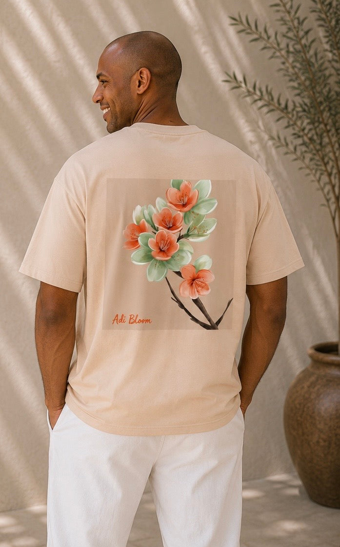Pesche Bloom Floral Oversized Tee — Adi Bloom