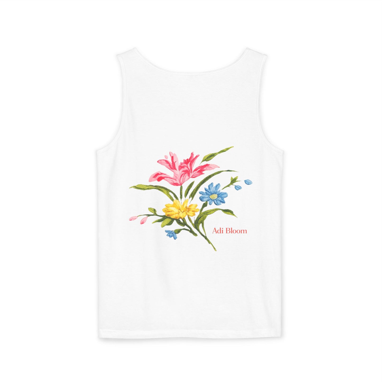 Wild Bloom Tank — Floral "Adi Bloom" Garment-Dyed Tank Top