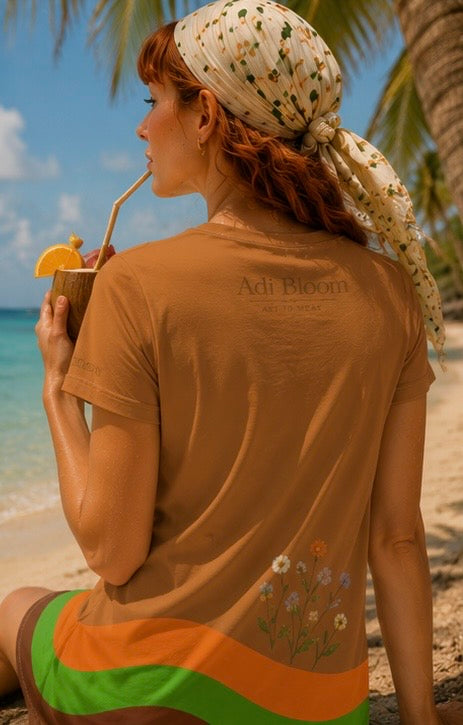 Retro Riviera Bloom T-Shirt Dress — Adi Bloom