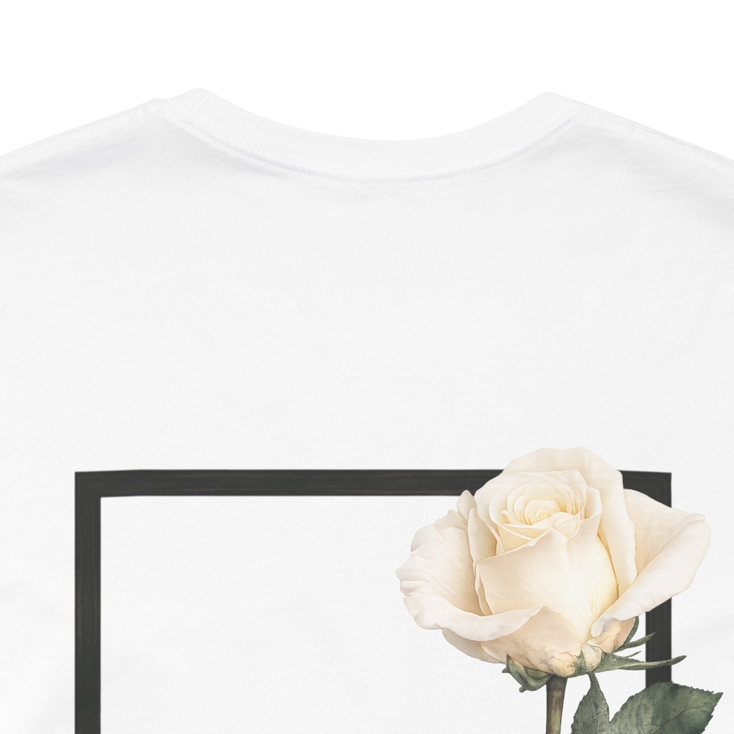 Bloom Rose Graphic Tee — Minimal Floral Back Print T-Shirt