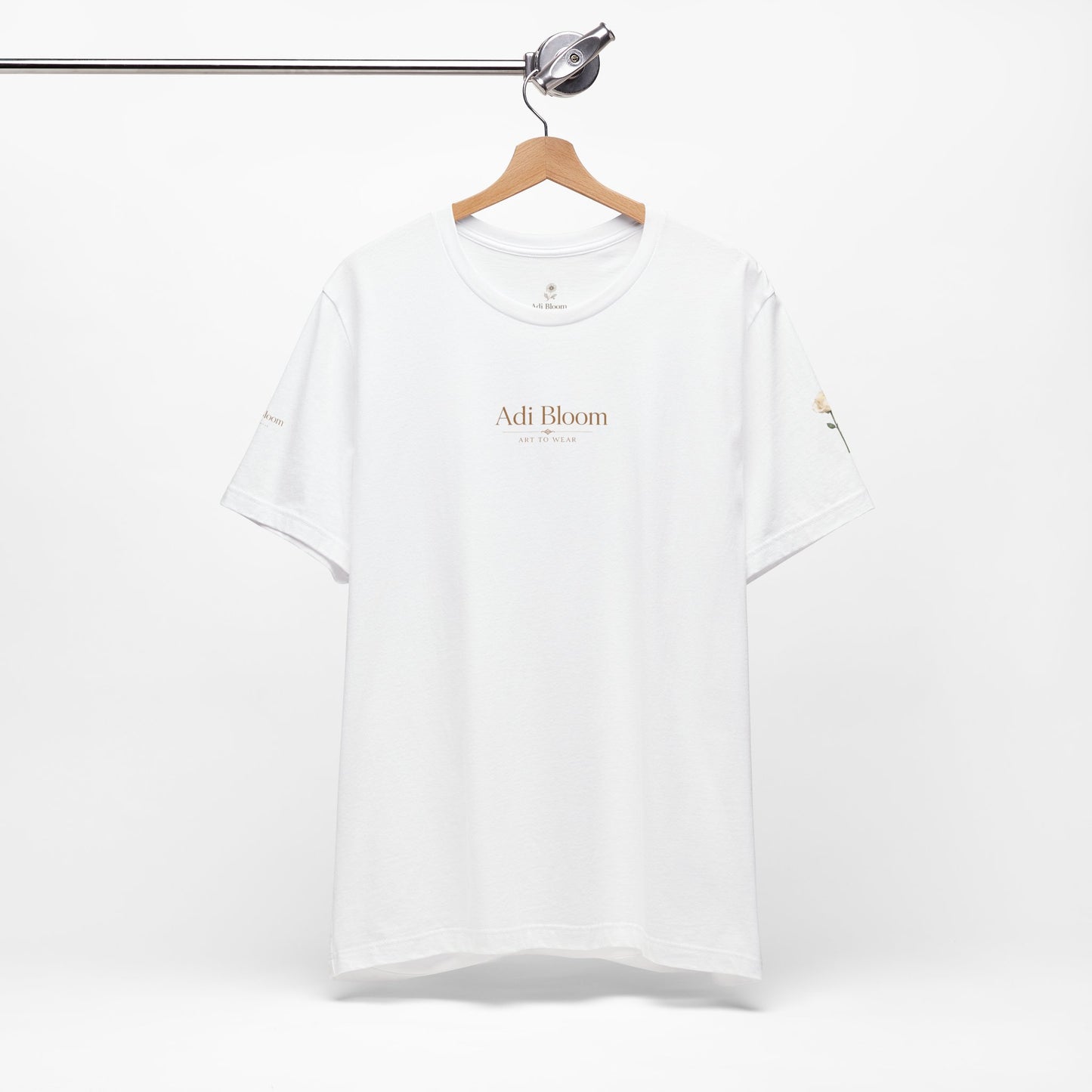Bloom Rose Graphic Tee — Minimal Floral Back Print T-Shirt