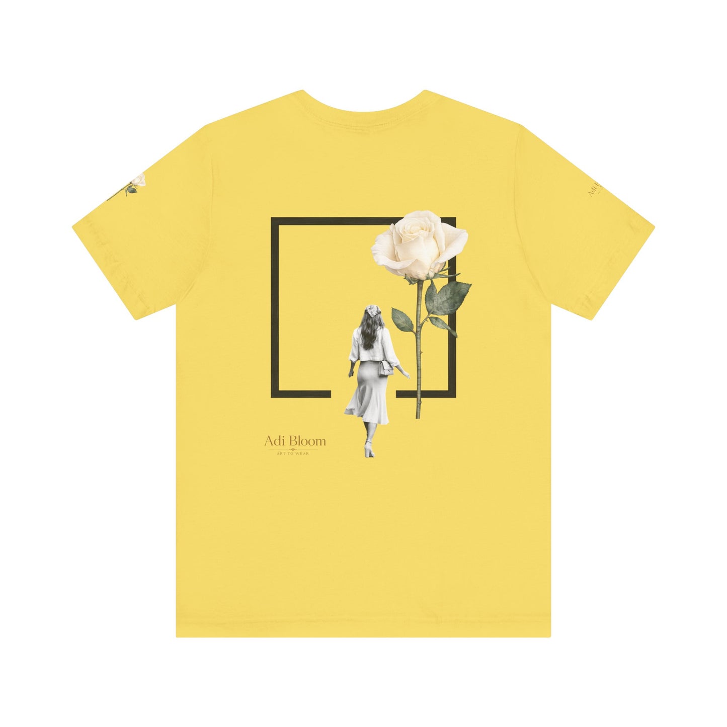 Bloom Rose Graphic Tee — Minimal Floral Back Print T-Shirt