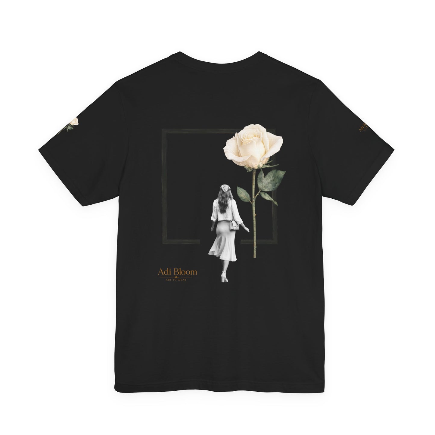 Bloom Rose Graphic Tee — Minimal Floral Back Print T-Shirt