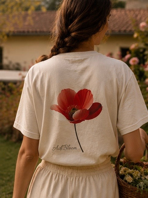 Botanical Red Bloom T-Shirt —Adi Bloom