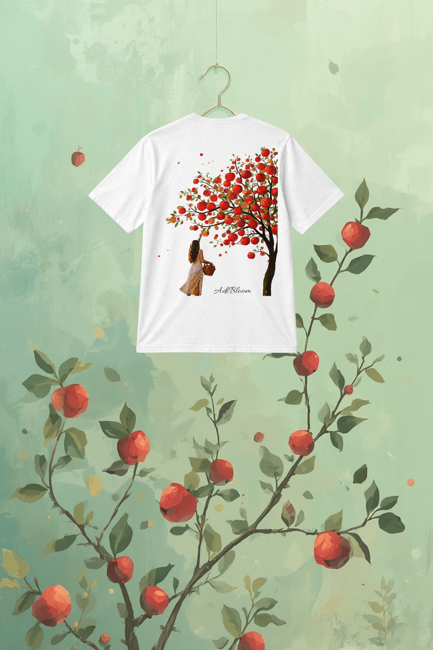 Apple Harvest — Botanical Art V-Neck Tee—Adi Bloom