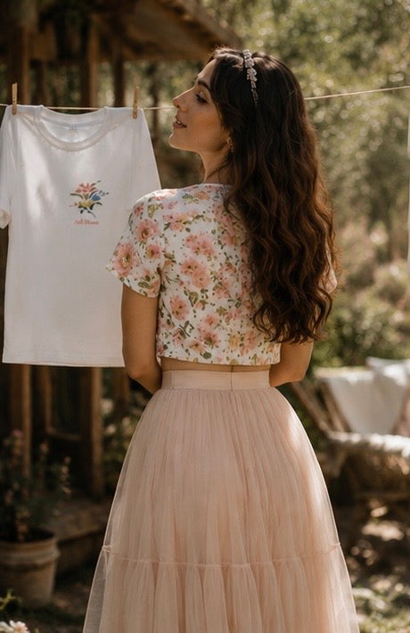 Blush Garden Crop Tee—Adi Bloom
