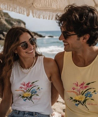 Wild Bloom Tank — Floral "Adi Bloom" Garment-Dyed Tank Top