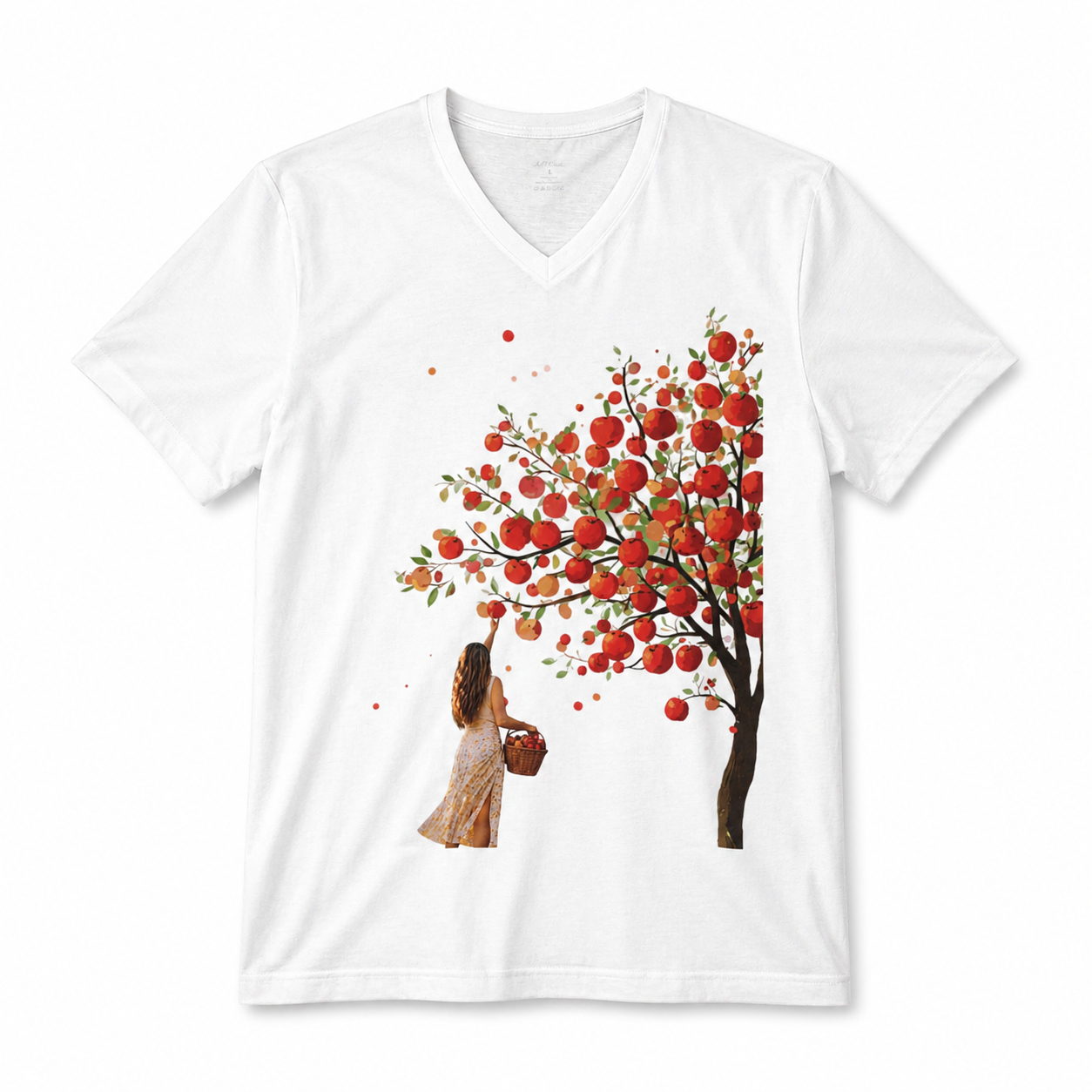 Apple Harvest — Botanical Art V-Neck Tee—Adi Bloom